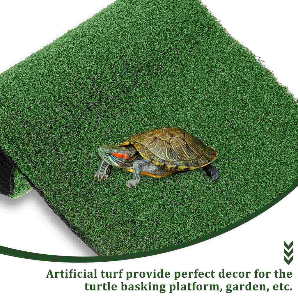 Fish Tank Reptile Carpet Mat Basking Turtle Resting Platform Turf Mats Artificial Lawn Fake