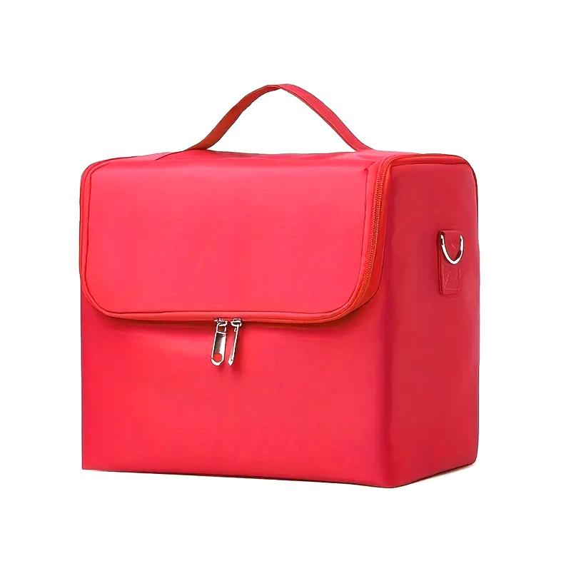 

Professional Cosmetic Tool Box Portable Makeup Storage Bag Semi-Permanent Oxford Cloth Workshop Kit Beauty Supplies червоний