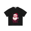 Christmas T Shirt Black Santa Claus Face and Christmas Vibes Print for Holiday Party