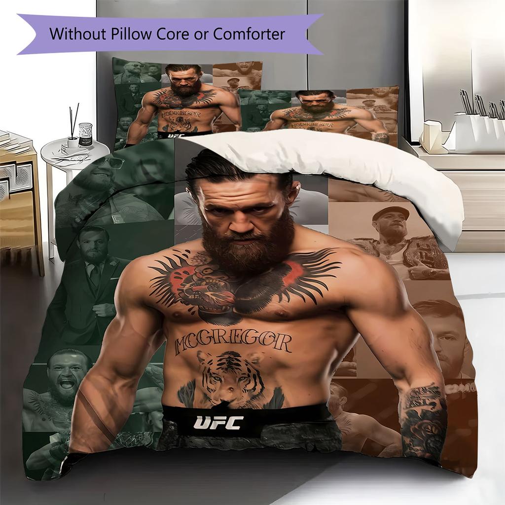 connor mcgregor Pattern Bedding Quilt Set Quilt Cover Pillowcase Home Decoration Birthday Gift (1 * duvet cover + 2 * pillowcase, without core)
