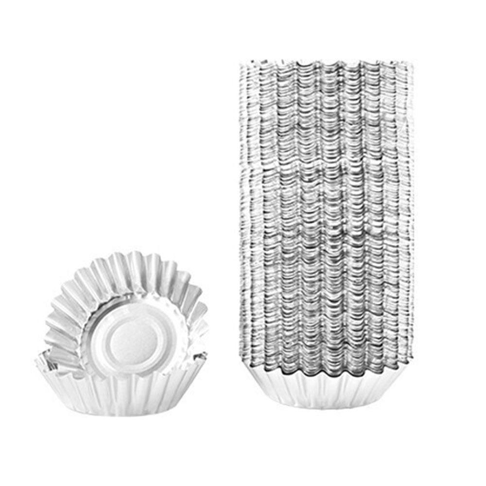 100Pcs Round Tart Pan Disposable Pie Tin Cake Mold Shell Egg Tart Mould  Baking Cup