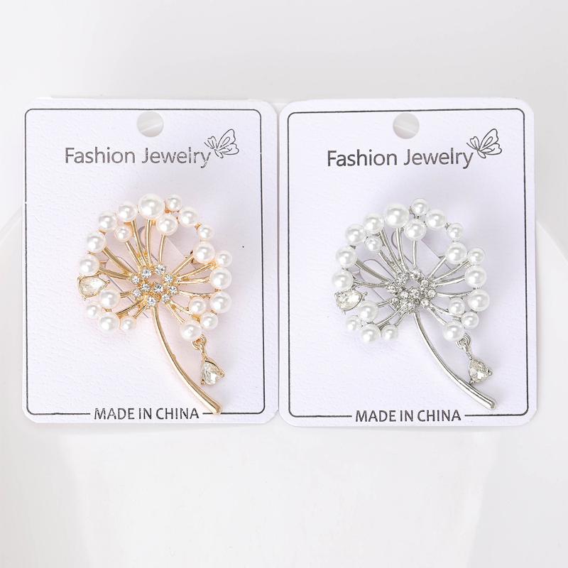 Dandelion Pins For Women Pearl Plant Brooches Banquet Party Backpack Gifts Jewelry Accessories