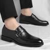 Fashion Slip on Business men's leather shoes fashion luxury designer styles Formal office party Daily versatile brown shoes 38-44