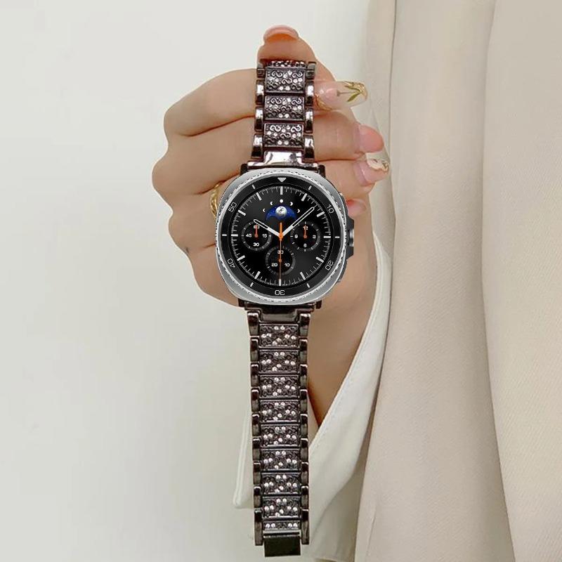 För Samsung Galaxy Watch 8 40mm 44mm / 8 classic 46MM Metall Bling Rostfritt stålband För Samsung watch Ultra 2025/7 Ultra 47MM