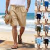 Men's Fashionable, Lightweight, Breathable Sports Casual Shorts. Men's Cotton And Linen Beach Vacation Five-inch Length Shorts.