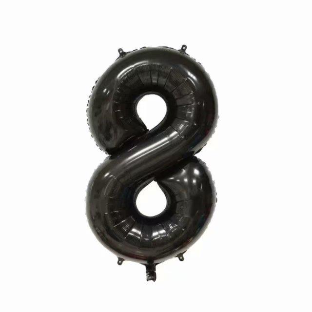 40-Zoll Schwarz Rote Zahlenballons, Einzelverpackung, Foto Geburtstag Heliumballons