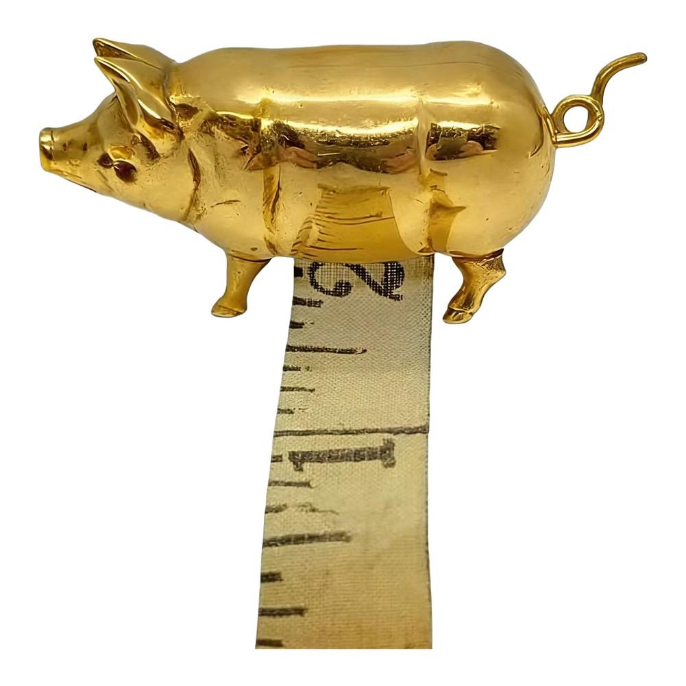 

1pc Vintage Pig Tape Measure Antique-Inspired Pig Mini-Tape Measure For Sewers & Crafters Retractable Animal Tapes Measures China Mainland