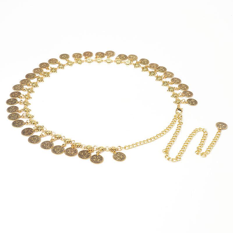 

Новый Ретро Этнический Стиль Металлический Кулон Древняя Монета Пояс Богемная Кисточка Аксессуары для Платья Поясная Цепочка Женская