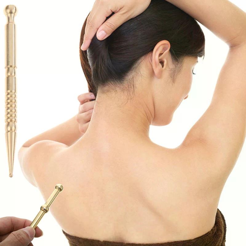 1Pc Pure Brass Facial Massage Pen Eye Trigger Point Massage Pen Reflex Therapy Stimulator Acupoint Massager Tool