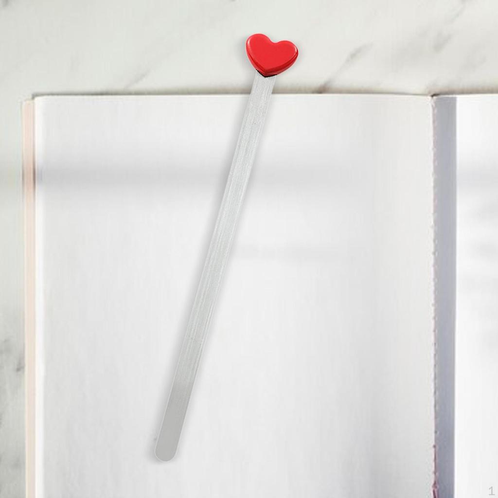 Heart Shaped Bookmark Reading Page Marker Book Separator Stainless Steel Decorative for Women