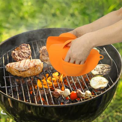 Yousheng Grill Mitts Silicone Oven Gloves Heat Resistant Non-Slip Kitchen Mitts for Grilling Baking High Temp Protection BBQ Gloves