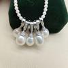 9-10mm Freshwater Pearl Drop Pendant with S925 Silver Clasp Necklace