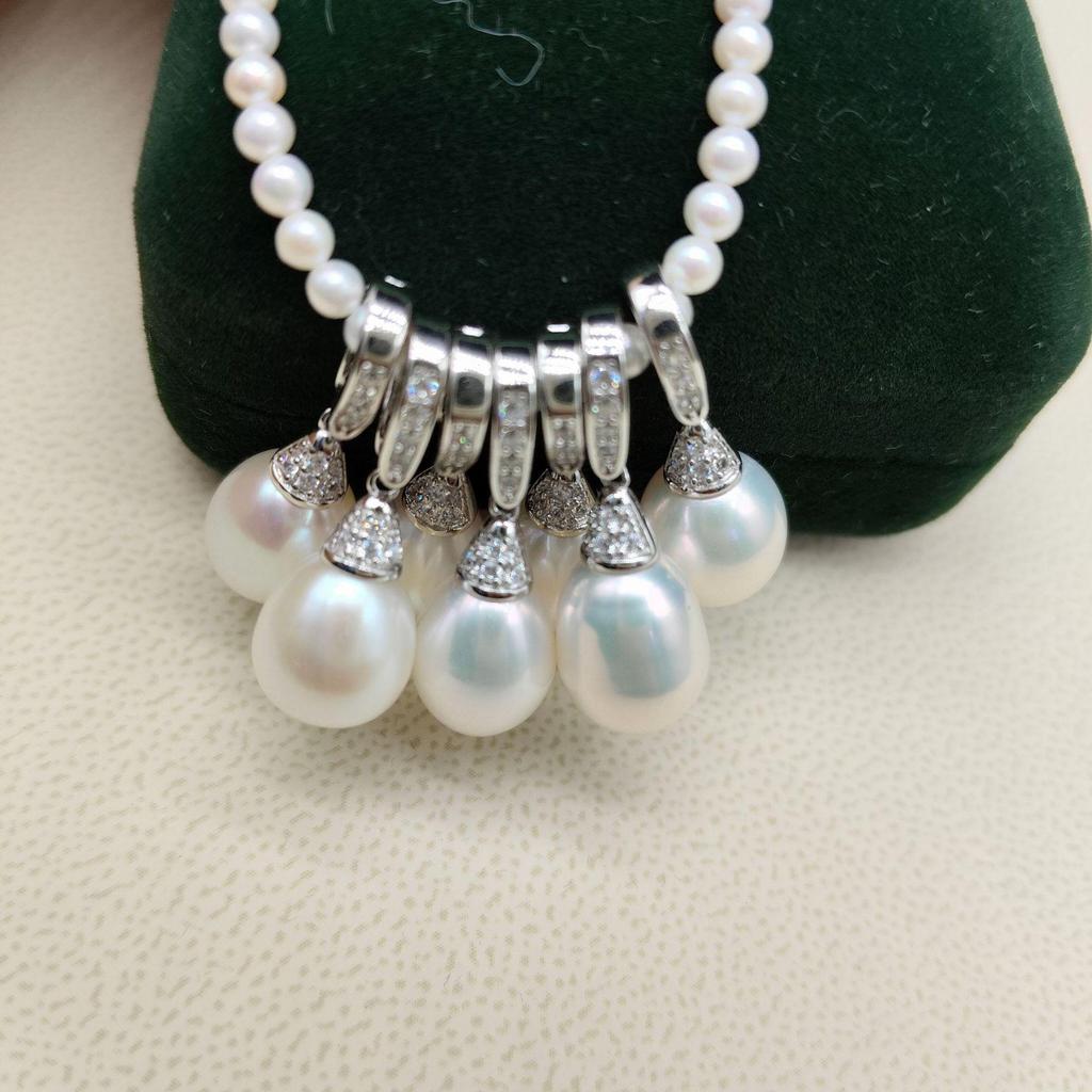 9-10mm Freshwater Pearl Drop Pendant with S925 Silver Clasp Necklace