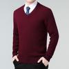 Men's V-Neck 100% Cashmere Sweater - Luxurious, Warm & Thick Knit for Autumn/Winter