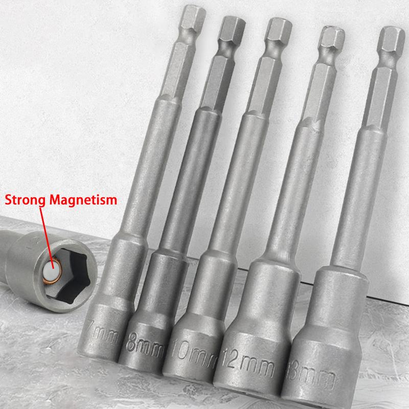 

6-19mm Electric Drill Socket Head Bolt Nut Driver Bit Extension Bar 100/150mm Impact Drill Bits Adapter Wrench 6.35mm Hex Shank 6x100mm-1pcs