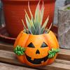 Ghost Face Pumpkin Flowerpot Decoration, Resin Potted Plant Decoration, Home Table Candy Bowl, Halloween Gift