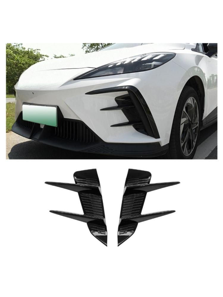 ABS-Innenausstattung, Frontstoßstangenspoiler, seitliche Lüftungsschlitzabdeckung, kompatibel mit MG4 EV2022–2024, Dekorationsaufkleber, 2 Stück