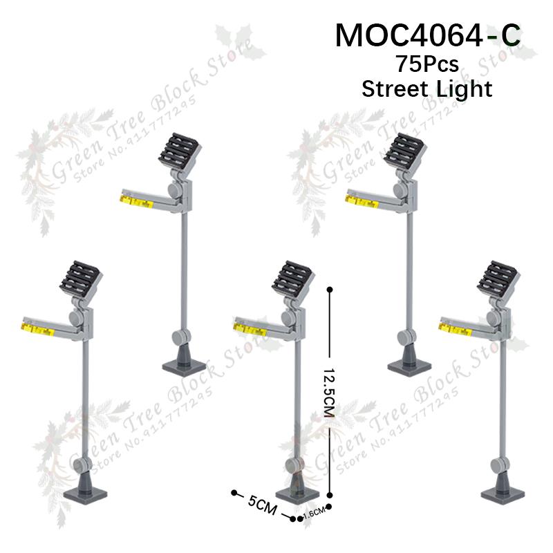 Modele Semafor Seria Oraș MOC Blocuri de Construcție DIY Asamblare Lampă Stradală Bancă Accesorii Cărămizi Jucării Educative Pentru Copii