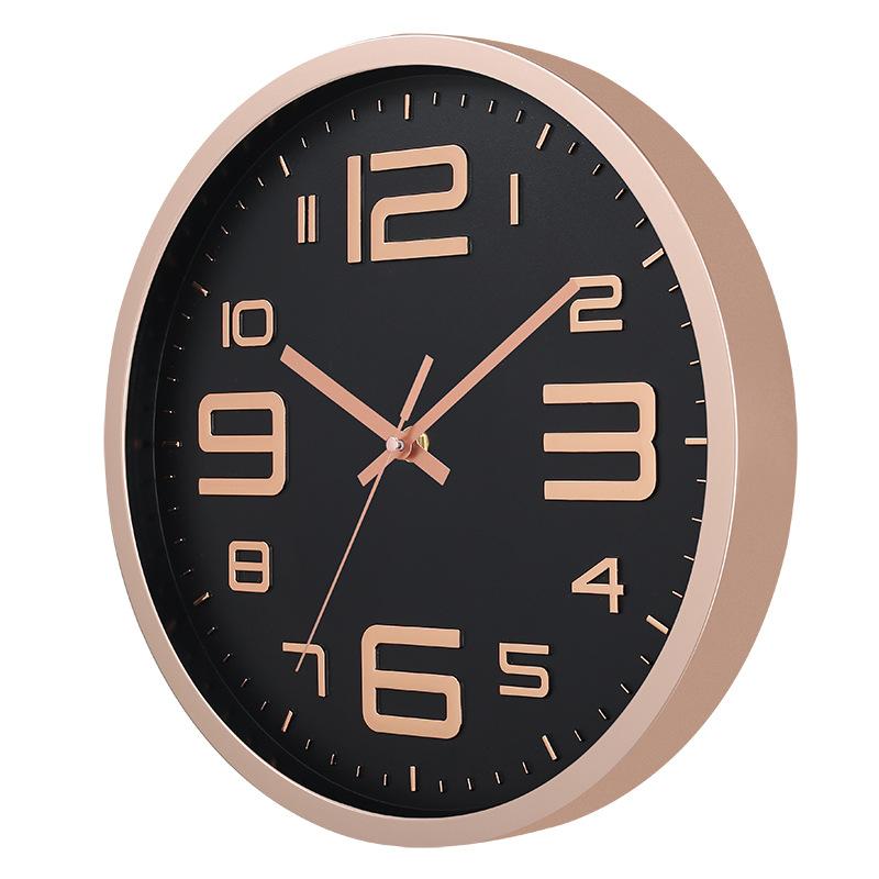 12 Inch 30CM Silent Wall Clock, Creative and Fashionable, Three-dimensional Digital Minimalist Clock for Home Living Room