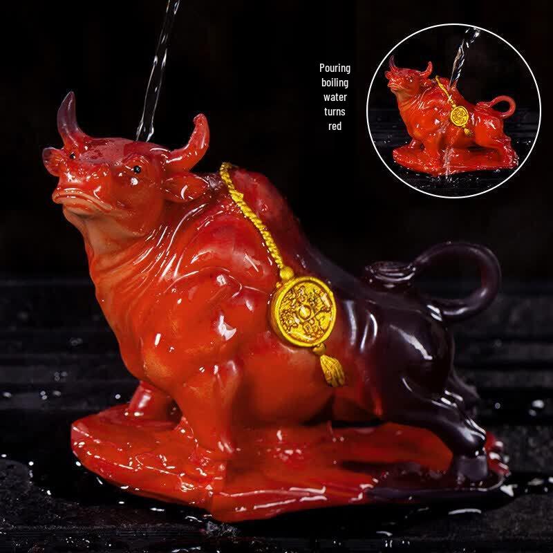 Color-Changing Resin Golden Toad Tea Pet