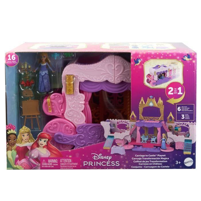 Carrozza e castello - coffret mattel principesse disney con bambola aurora hwx17