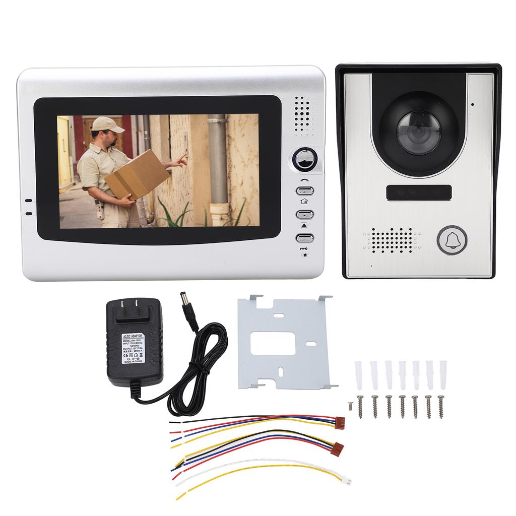 Video Intercom Entry System Wired LCD Monitor Infrared Night Sight Video Door Bell for Apartment