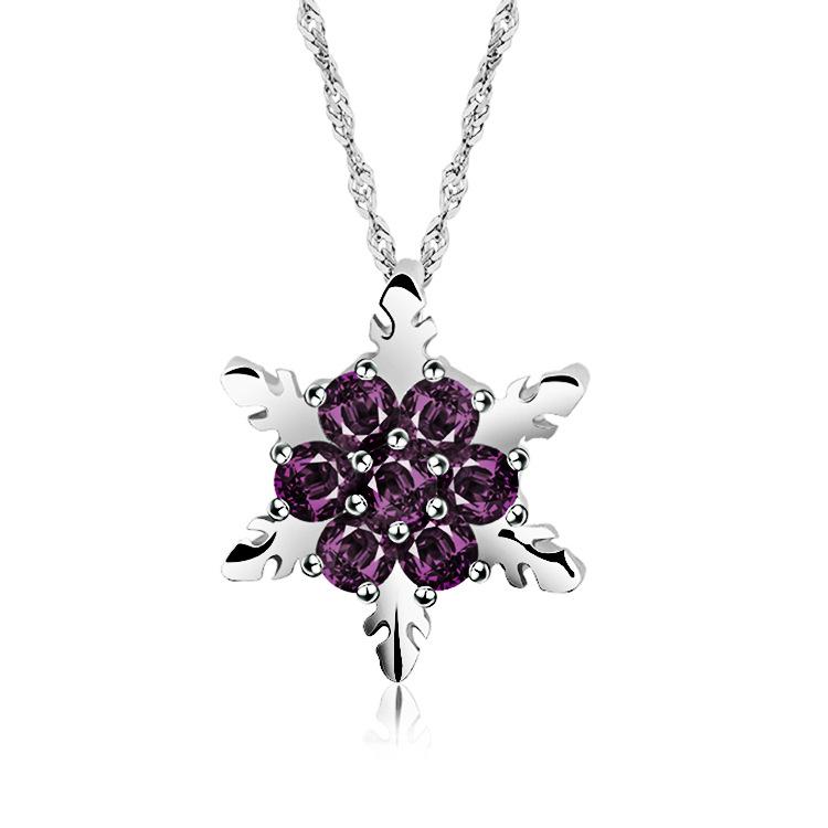 Temperament Necklace Snowflake Necklace Fashion Pendant Sweater Chain Personality Female Accessories ADM