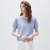 Women's Mulberry Silk Blend Striped Jacquard T-Shirt