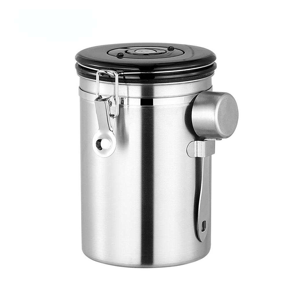 Moisture-Proof Stainless Steel Sealed Tank Storage Coffee Beans Tea   Bean Milk Powder Jar  Pot Kitchen Grains Box