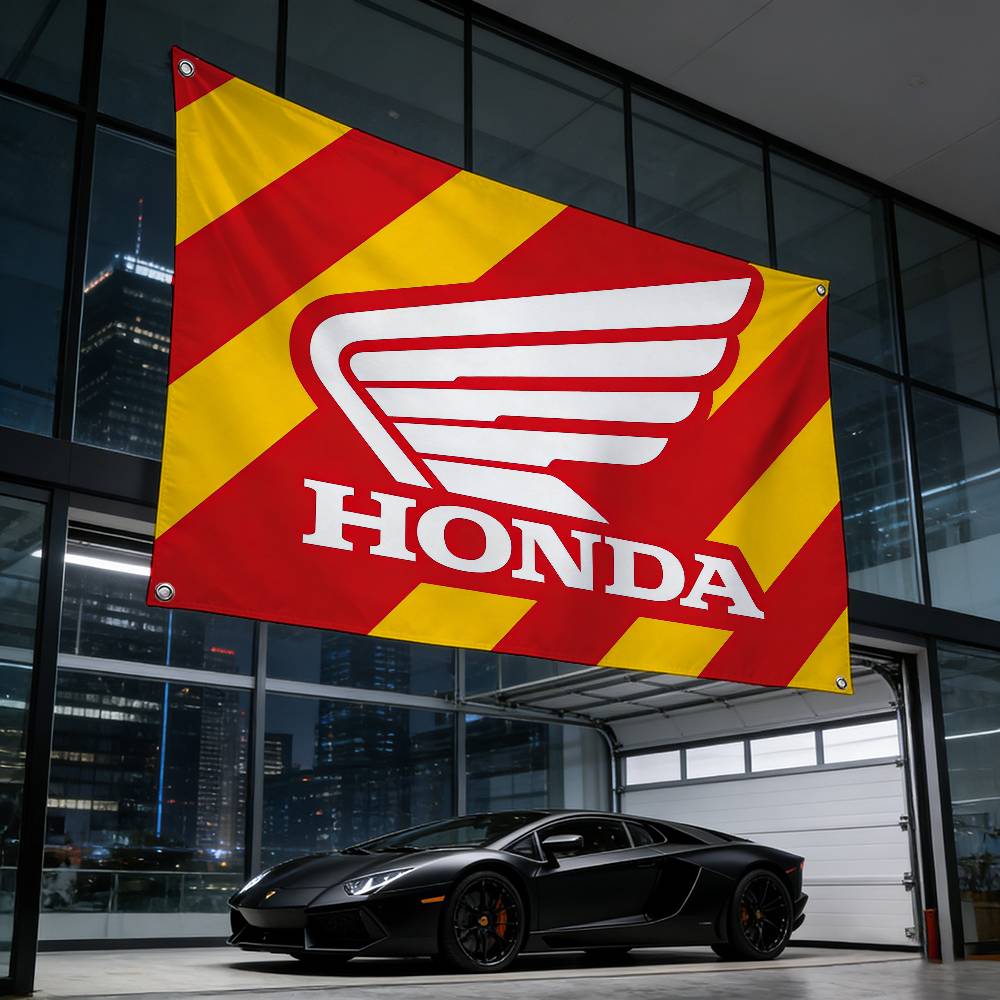 Motorcycle For HONDA Decorative Flag High Quality Polyester Fade Resistant Machine Washable Indoor Outdoor Hanging Banner