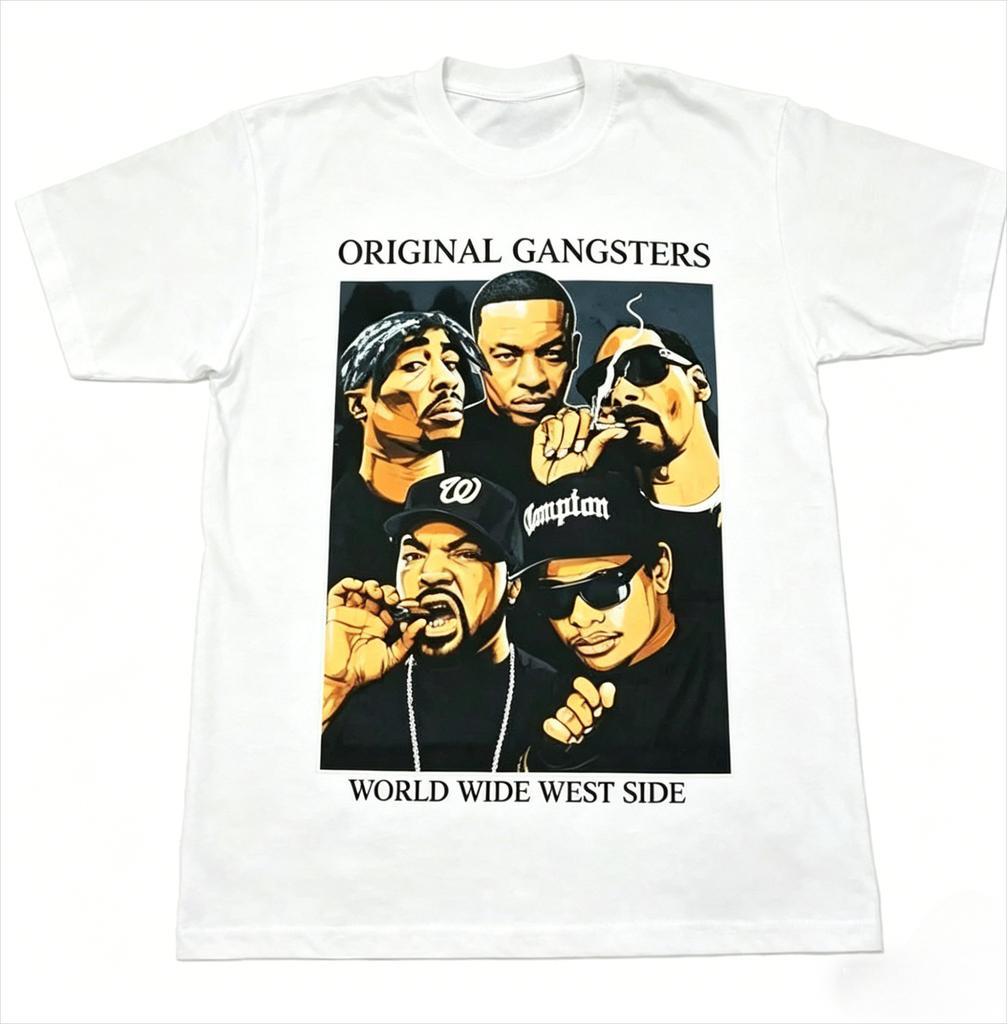 American Purchase Classic Gangster Rap Hiphop West Coast Oversized Bboy Street Dance Unisexs And Unisexs Shortsleeved Tshirt