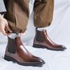 Nischenmarke Originaldesign Klassischer britischer Stil Chelsea Boots für Herren Schwarz Braun Spitz Lässig Hochzeit Bankett Lederschuhe