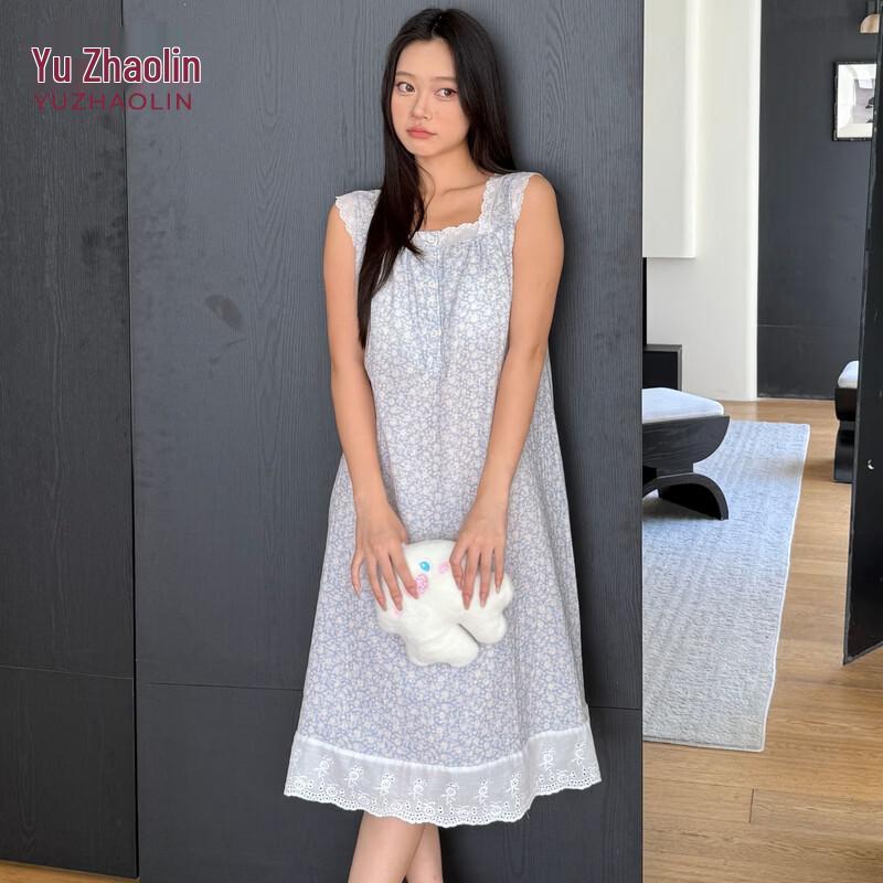 YUZHAOLIN Women s Sleeveless Printed Sleep Dress M