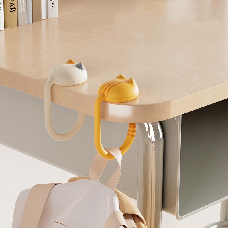 Kawaii Cats Bag Hanger Bag Hooks Table Side Handbag Holder Travel Bag Storage Holder Desk Organizers For Home Office
