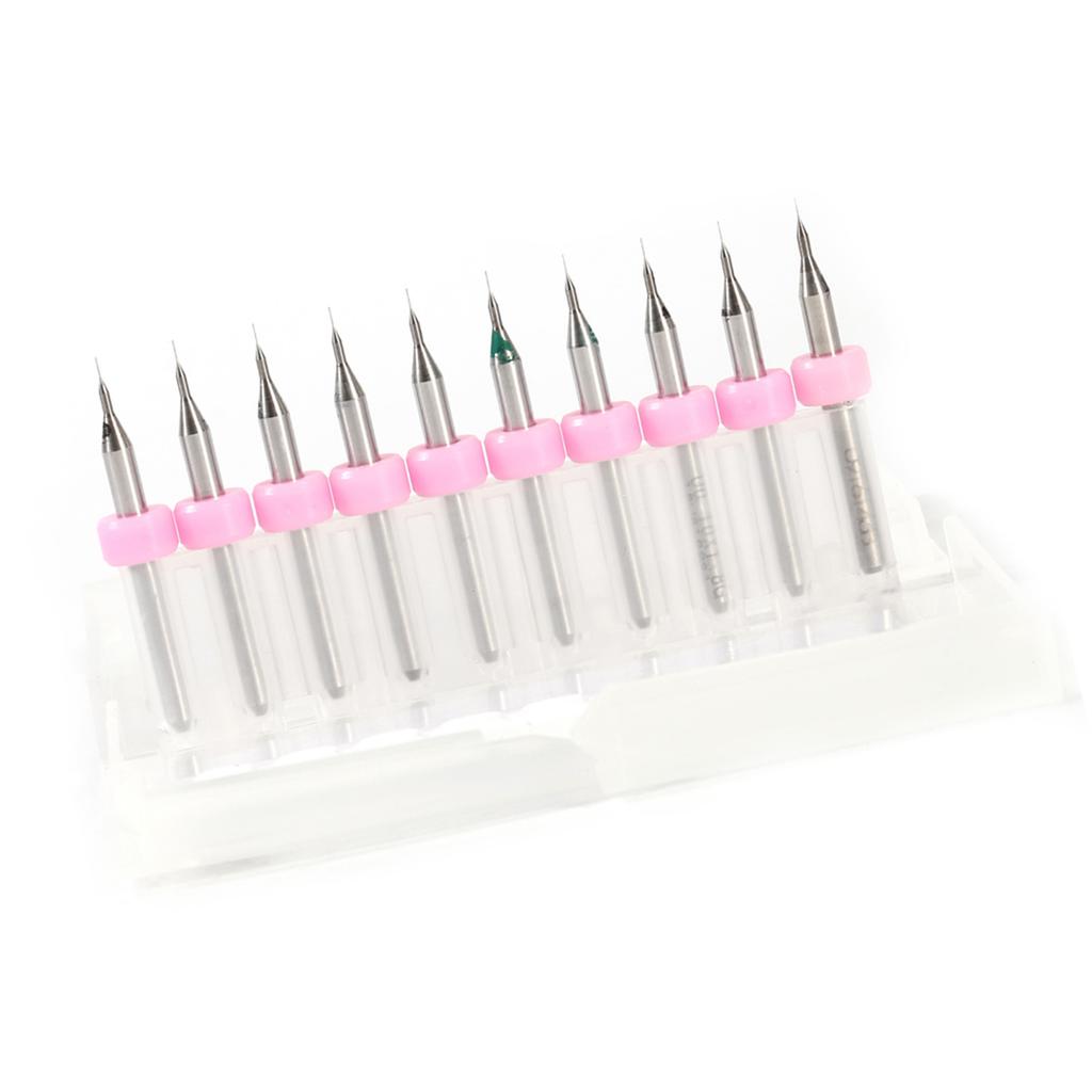 10pcs PCB Print Circuit Board Carbide Micro Drill Bits Tool Set for CNC SMT
