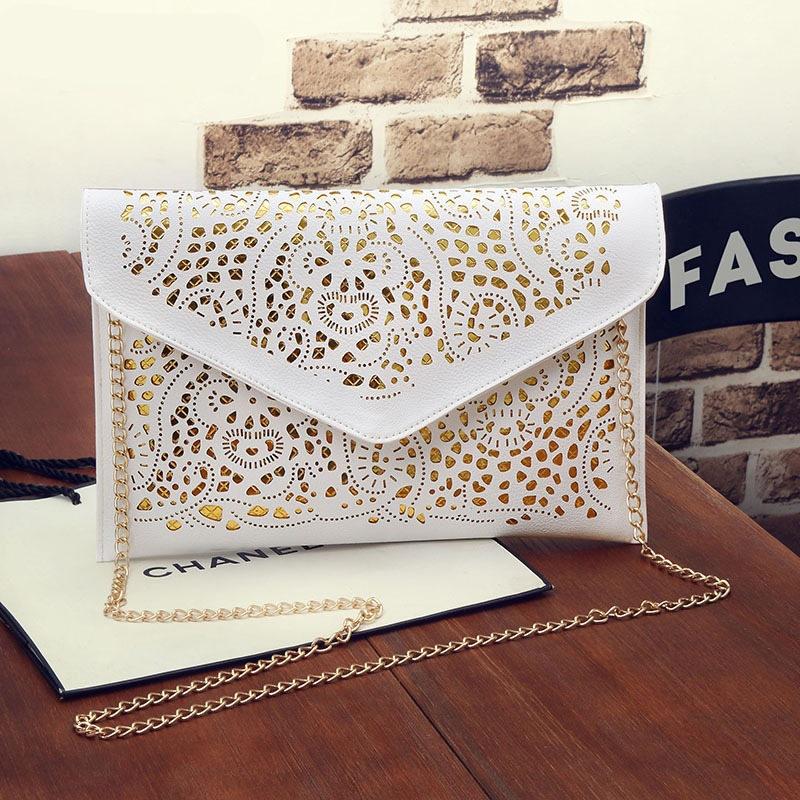 Vintage Hollow Out Envelope Bag Small Women Leather Crossbody bag For girl Shoulder bag Messenger bag