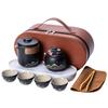 Hand-painted distant mountain travel Guochao Kuaike cup, one pot of four cups, light luxury business travel tea set, high-end souvenir