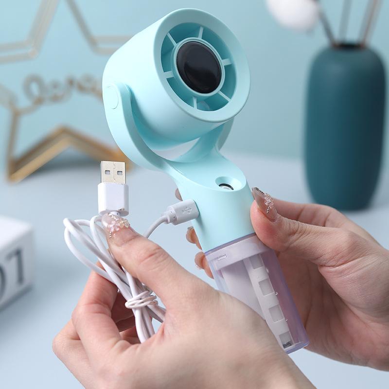 New Handheld Spray Fan - Portable Mini USB Charging Outdoor Spray Humidifier and Rehydrator Turbine Small Fan