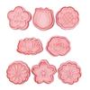 8 PCS Flower Shaped Biscuit Mold PP Material Frosting Cookie Molds Push-type Household Baking Cookie Cutter for Children