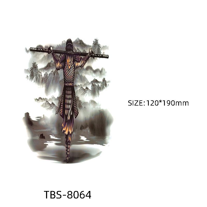 Waterproof Semi-Permanent Black & White Totem Flower Tattoo Stickers