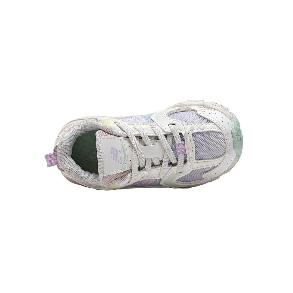 New Balance NB 530 Synthetic Leather Comfortable Lightweight Simple Shock Absorption Low Top Walking Shoes Baby Shoes White IZ530RB