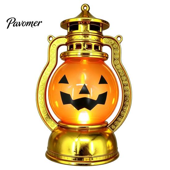 Durable Plastic Lamp Halloween Pumpkin Lantern, Flickering LED Lamp, Vintage Handheld Spooky Night Decor Oil for Tabletop Indoor Outdoor Party