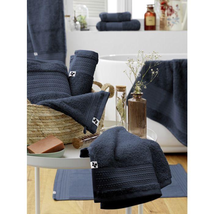 Lot de 2 gants de toilette Garance bleu minuit 15 x 21 cm