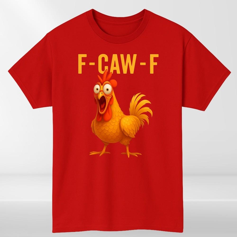 FCawF Funny Chicken TShirt Meme Quote Vintage Unisex Tee Top Gift S