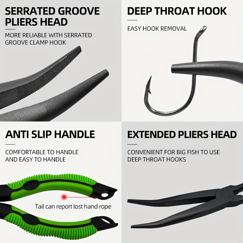 1PC Professional Fishing Hook Pliers - Heavy Duty Long Nozzle Design, Non-Slip Grip, Sharp Blade - Telescopic Tool for Professionals and Hobbyists