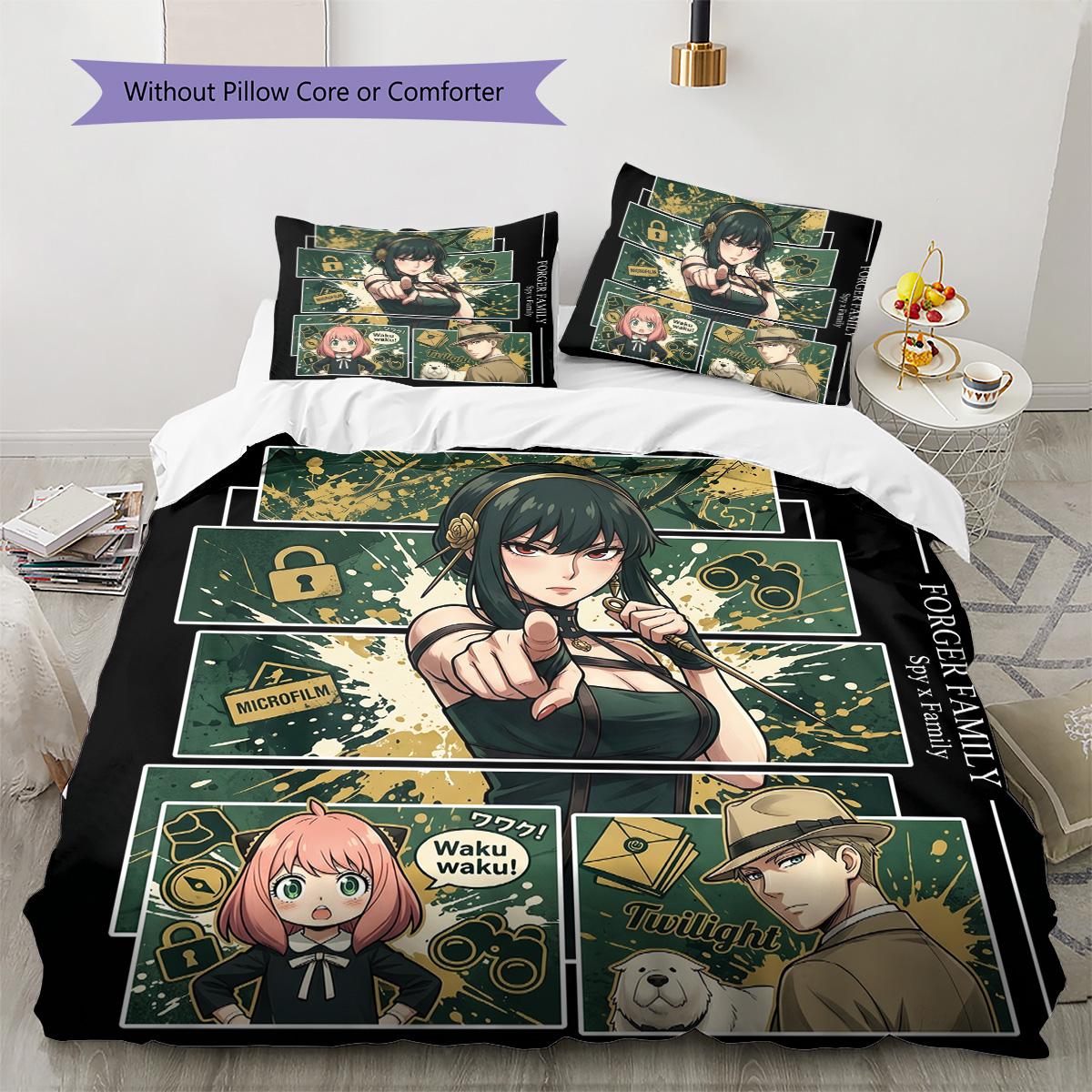 

SPY×FAMILY Pattern Bedding Collection Pillowcase & Duvet Cover Set for Home Decor Birthday Gift (1 * duvet cover + 2 * pillowcase, without core) 135x200cm