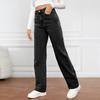 Jeans en Denim Large Taille Haute Jambe Large pour Femmes Pantalons Décontractés Amples d'Été