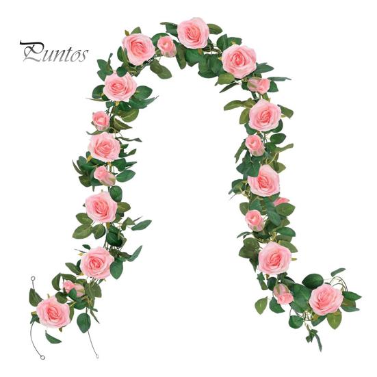 

6,5 футов искусственная роза лоза искусственная цветочная гирлянда искусственный цветок розы подвесная лоза для свадебной арки сад стена фон декор розовый