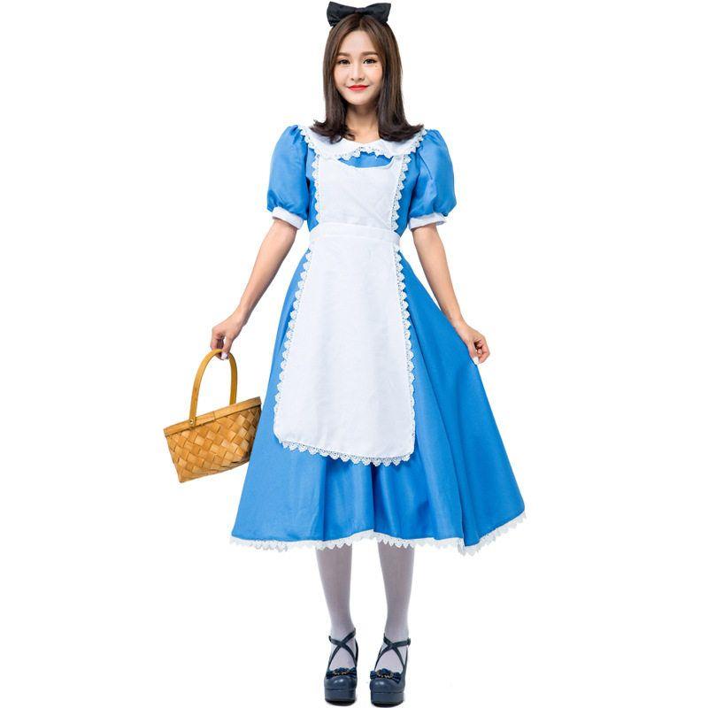 Hochwertiges Alice Cosplay Anime Dienstmädchen Outfit nach Japan exportiert, Blaue Dienstmädchenuniform, Halloween Kostüm