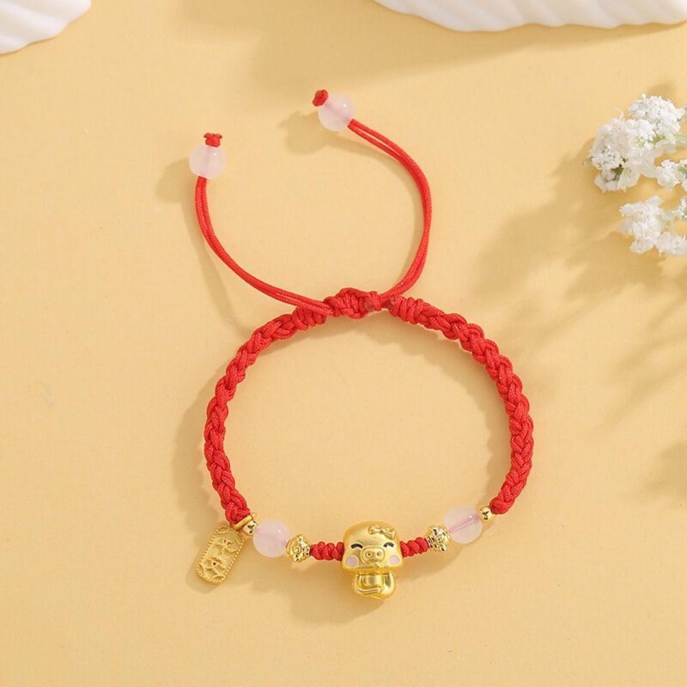 Chinese Style Snake Animal Bracelet Lucky Rope Braided Hand Rope Snake Year Bracelet  New Year